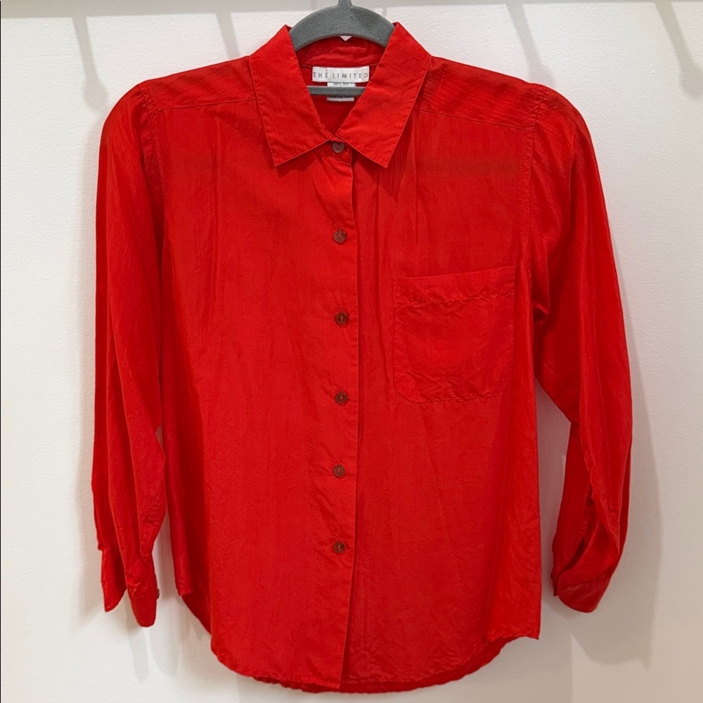 The Limited Silk Button Down Blouse